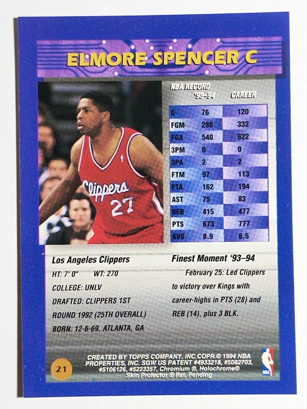 1994-95 Finest #21 Elmore Spencer