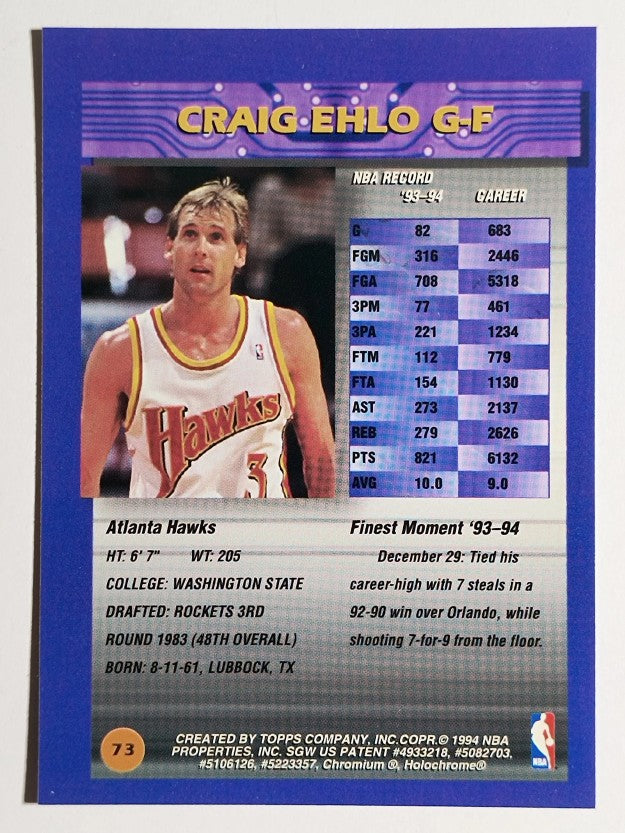 1994-95 Finest #73 Craig Ehlo