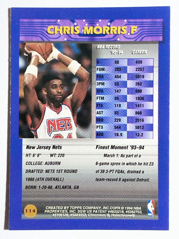 1994-95 Finest #114 Chris Morris