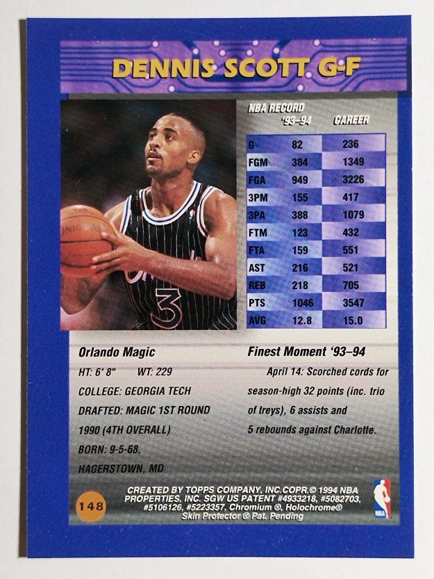 1994-95 Finest #148 Dennis Scott