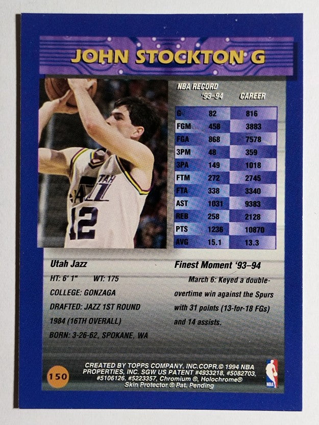 1994-95 Finest #150 John Stockton
