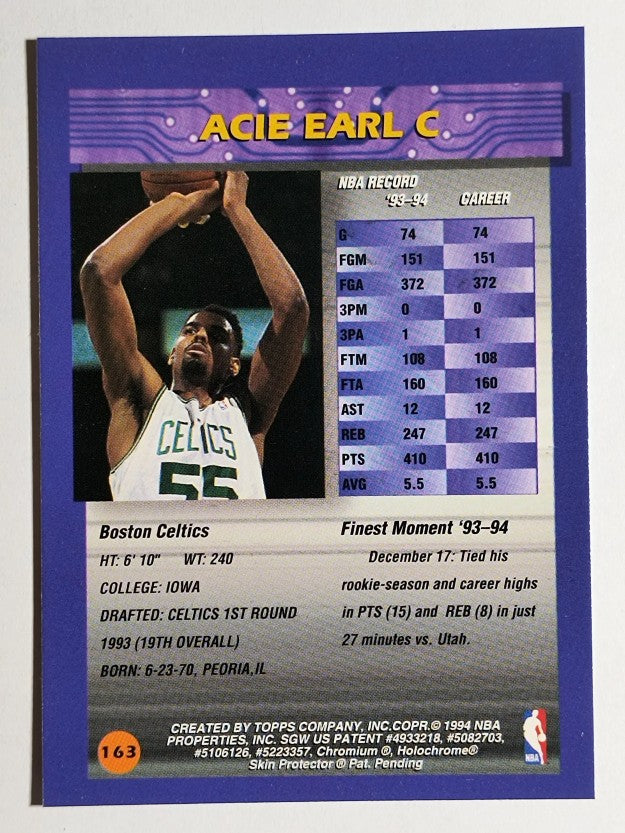 1994-95 Finest #163 Acie Earl