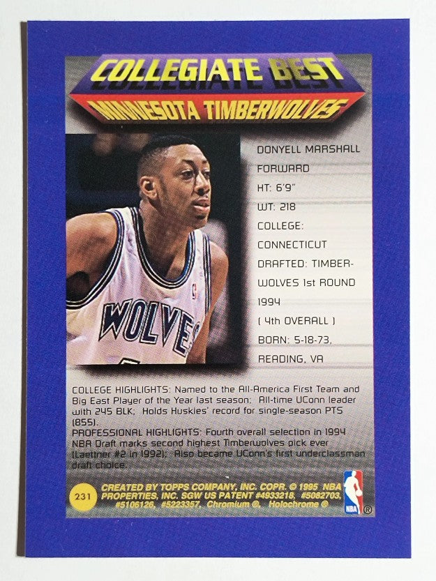 1994-95 Finest #231 Donyell Marshall CB