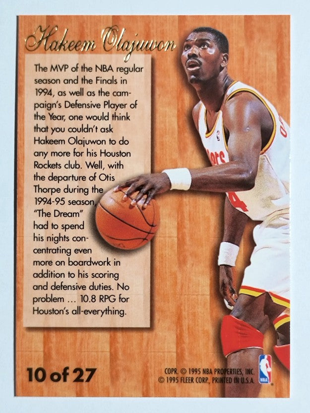 1995-96 Fleer Flair Hardwood Leaders #10 Hakeem Olajuwon