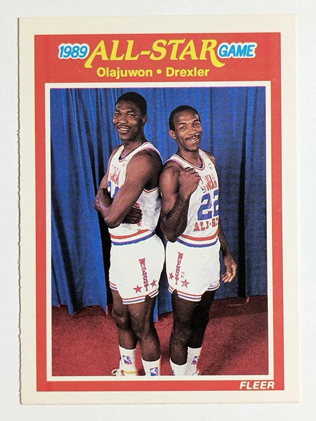 1989-90 Fleer #164 Hakeem Olajuwon AS/Clyde Drexler AS