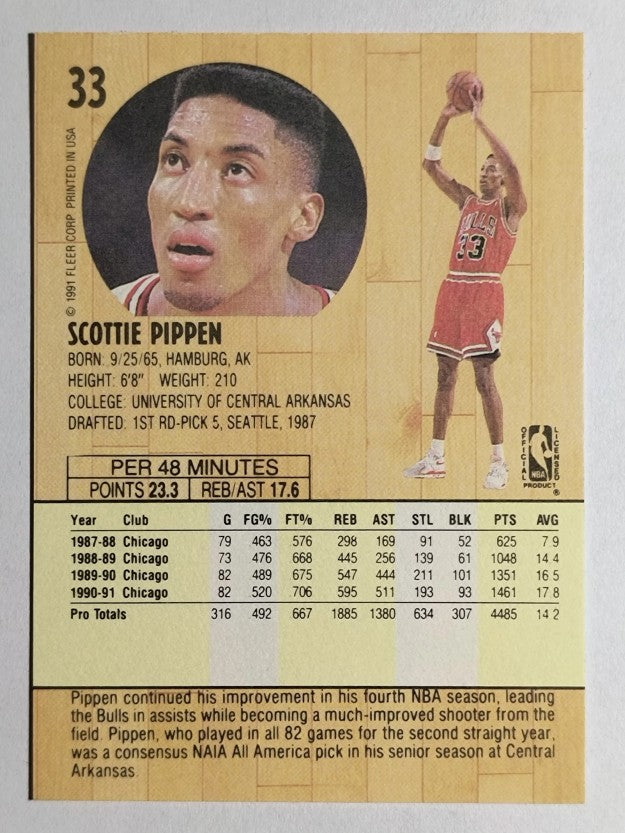 1991-92 Fleer #33 Scottie Pippen (NM)