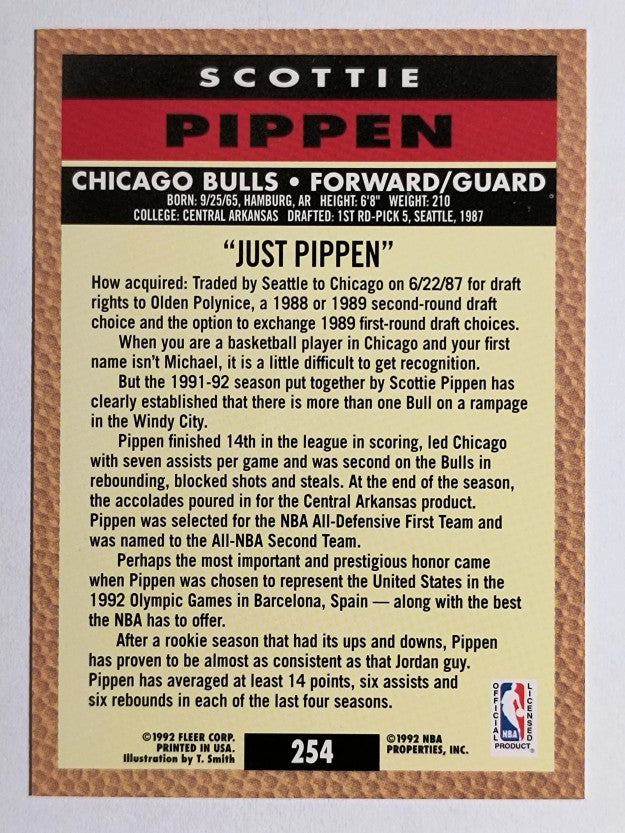 1992-93 Fleer #254 Scottie Pippen PV
