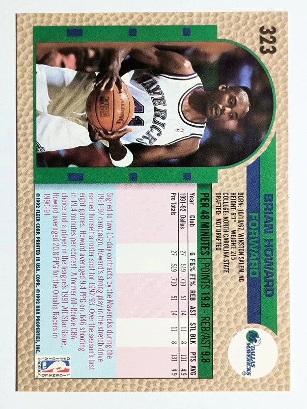 1992-93 Fleer #323 Brian Howard RC