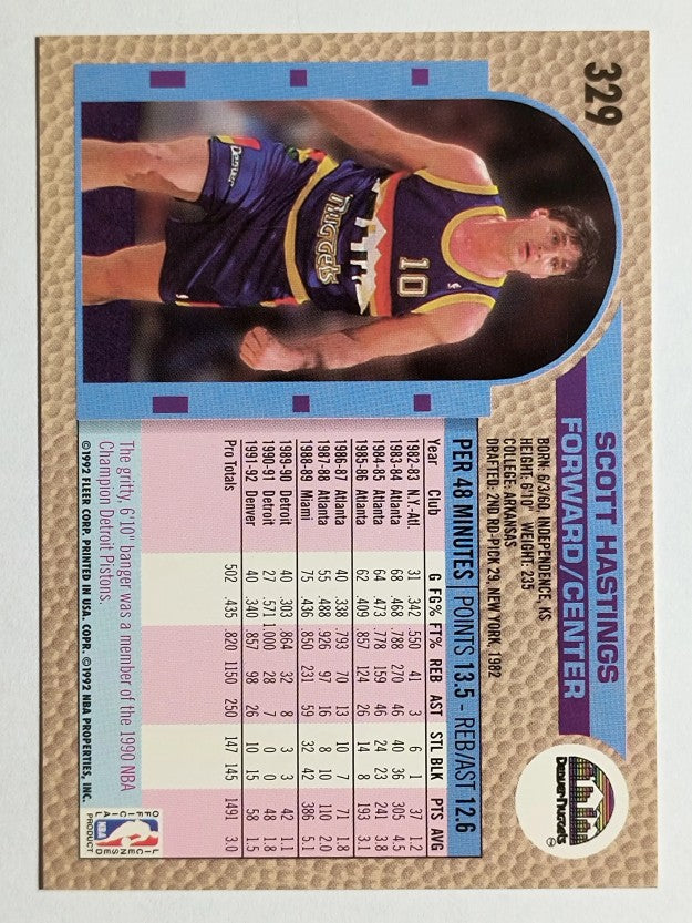 1992-93 Fleer #329 Scott Hastings