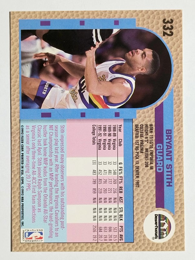 1992-93 Fleer #332 Bryant Stith RC