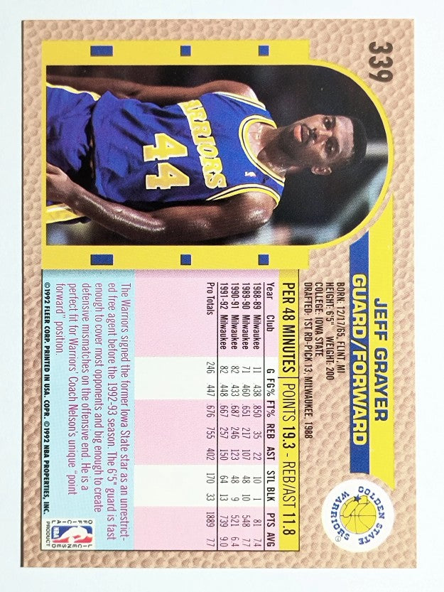 1992-93 Fleer #339 Jeff Grayer