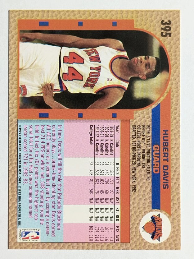 1992-93 Fleer #395 Hubert Davis RC