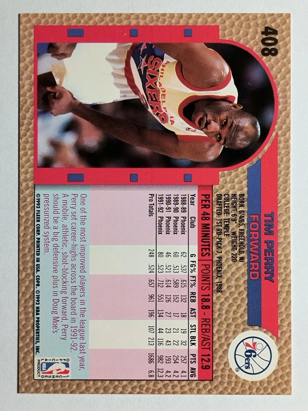 1992-93 Fleer #408 Tim Perry