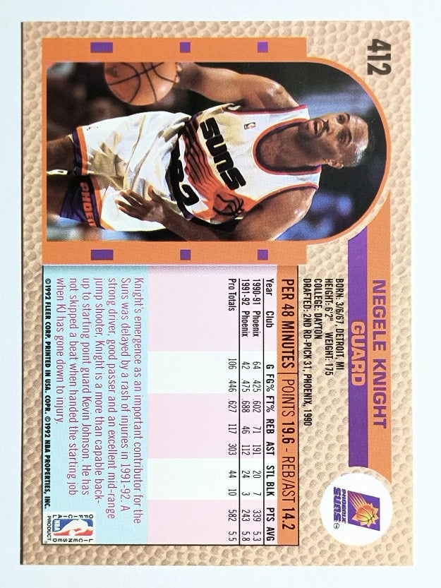 1992-93 Fleer #412 Negele Knight