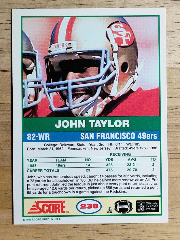 1989 Score #238 John Taylor RC