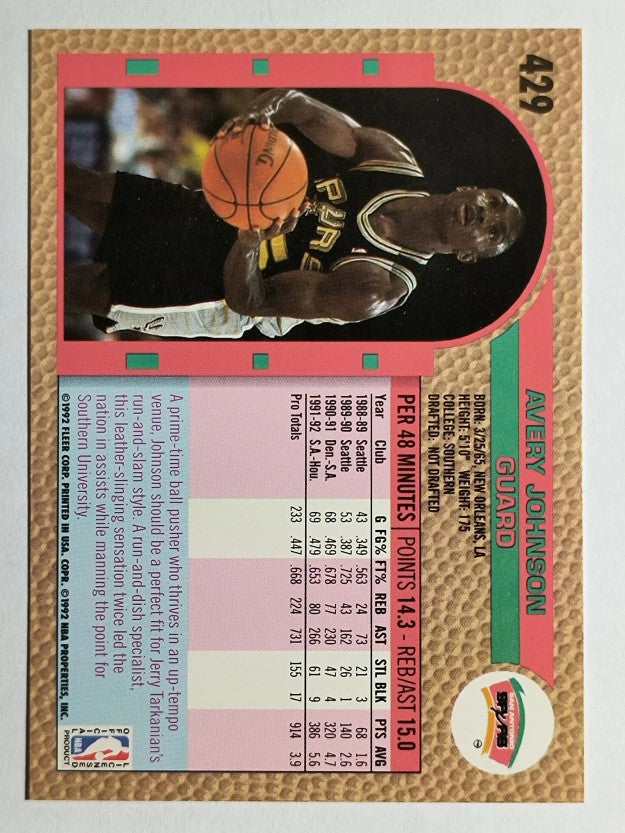 1992-93 Fleer #429 Avery Johnson