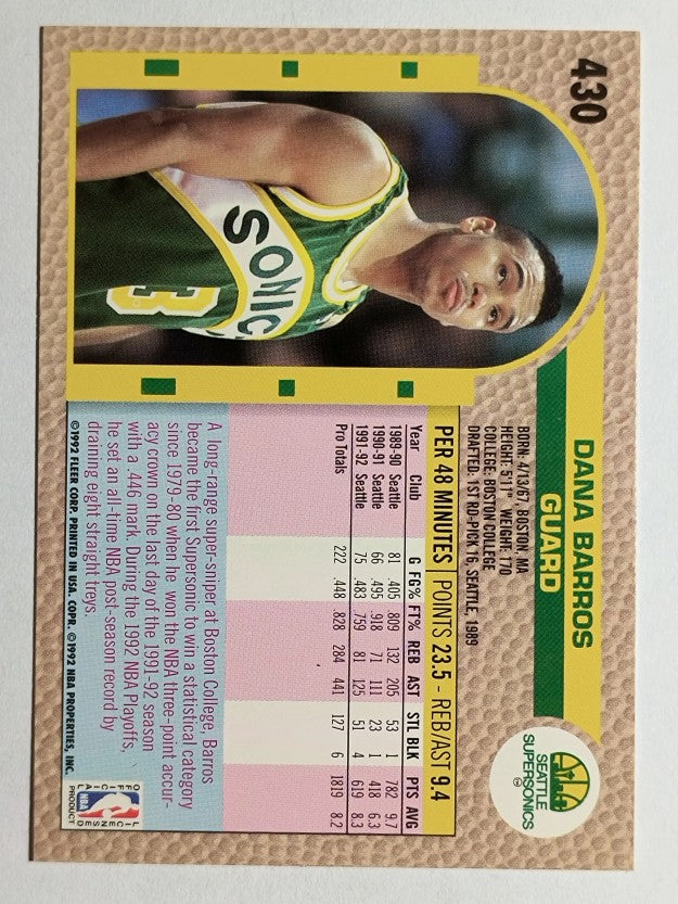 1992-93 Fleer #430 Dana Barros