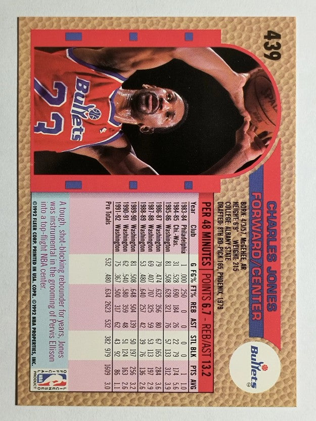 1992-93 Fleer #439 Charles Jones