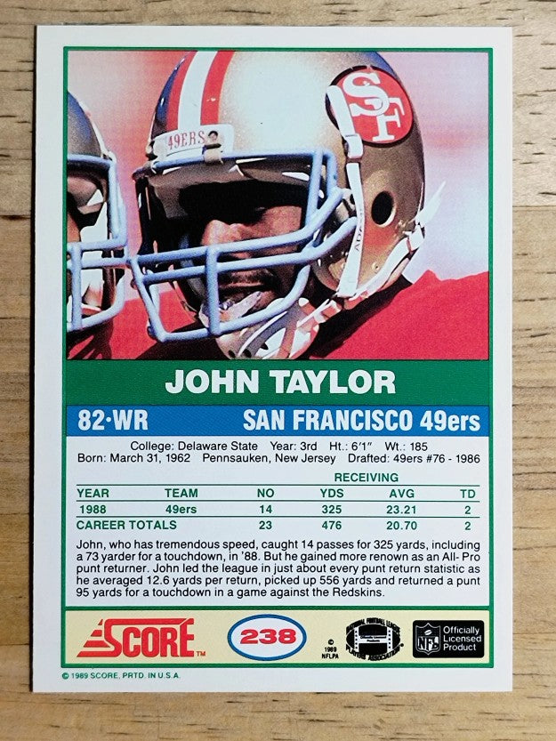 1989 Score #238 John Taylor RC