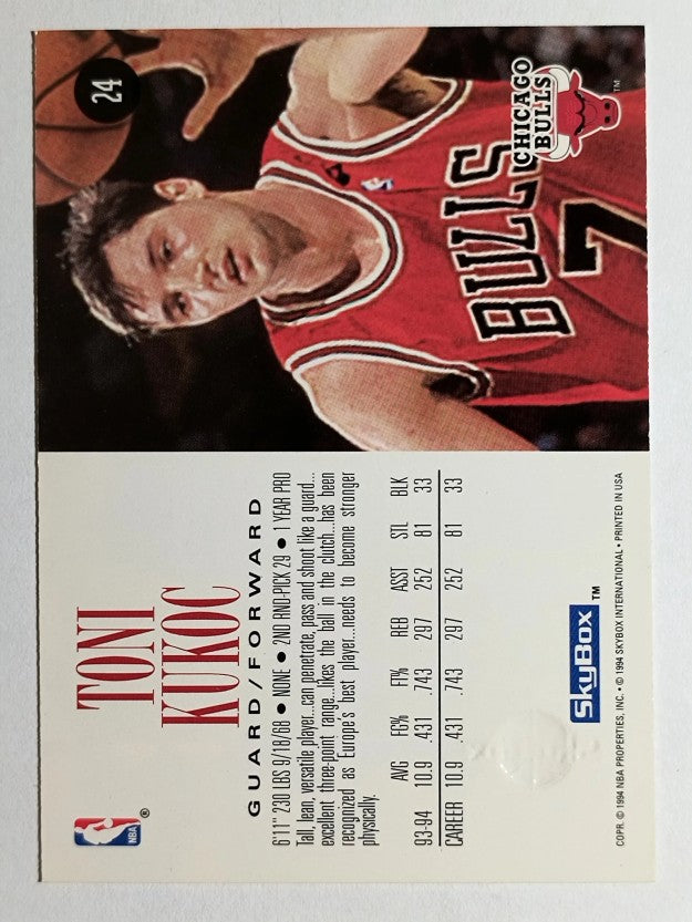 1994-95 SkyBox Premium #24 Toni Kukoc