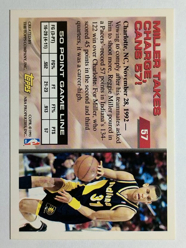 1993-94 Topps #57 Reggie Miller 50P