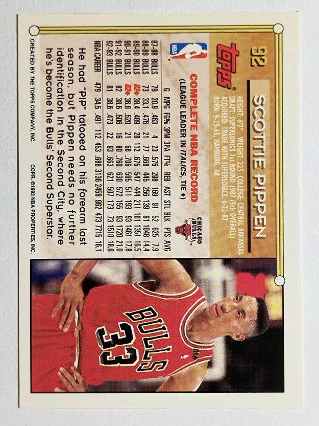 1993-94 Topps #92 Scottie Pippen