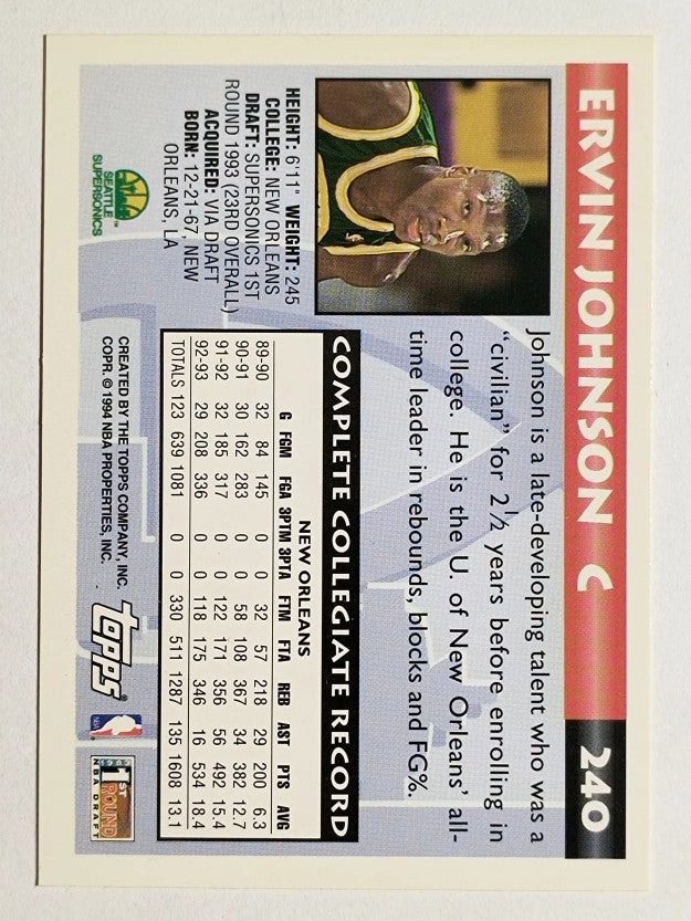 1993-94 Topps #240 Ervin Johnson