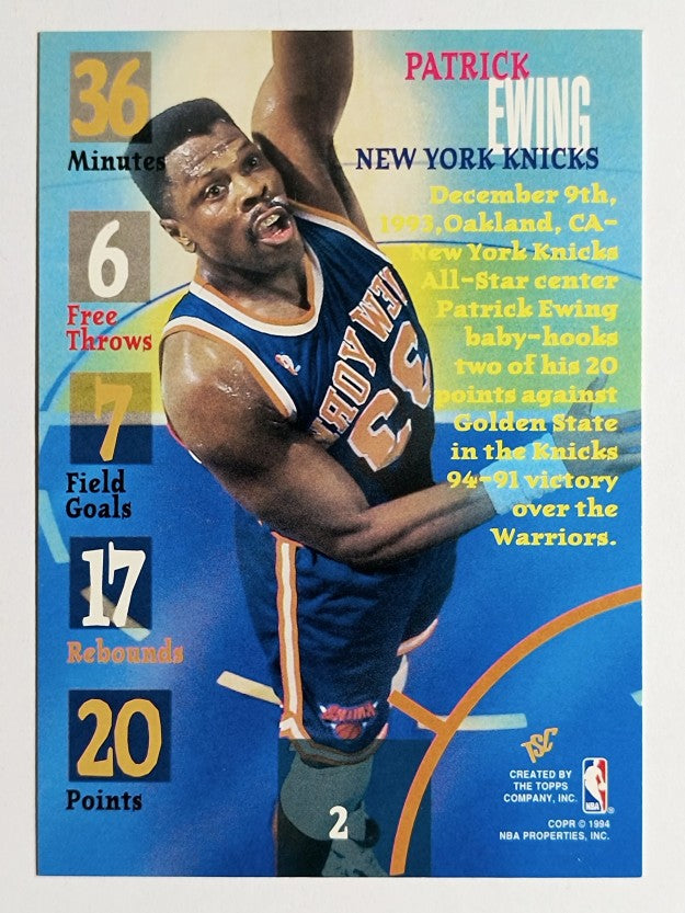 1994-95 Stadium Club #2 Patrick Ewing TG