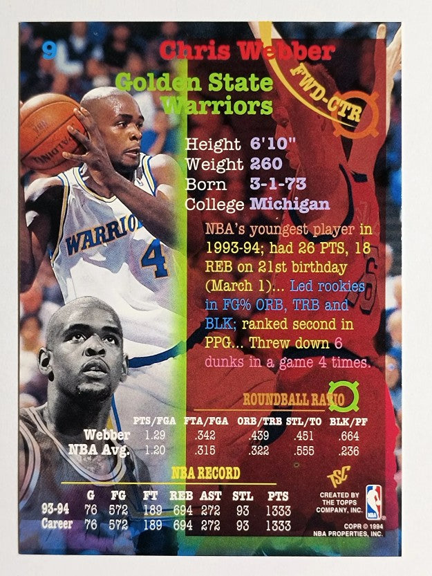 1994-95 Stadium Club #9 Chris Webber