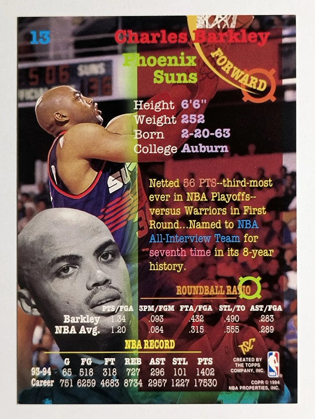 1994-95 Stadium Club #13 Charles Barkley