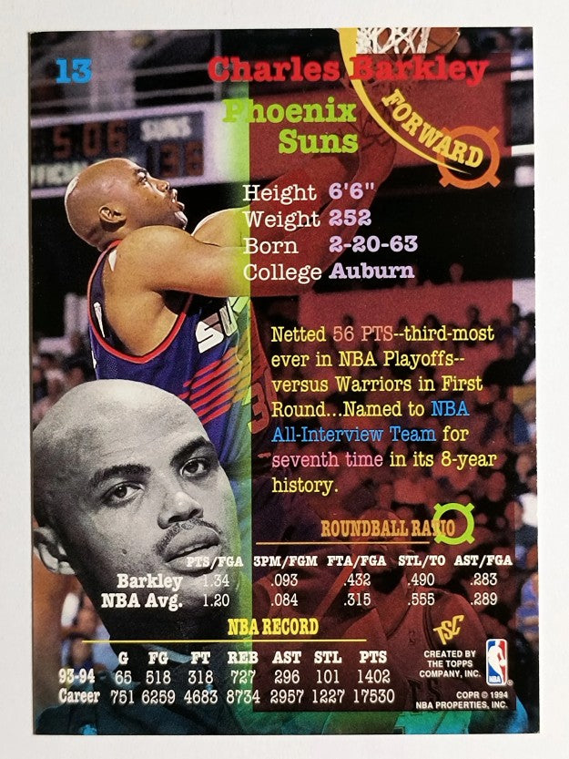1994-95 Stadium Club #13 Charles Barkley