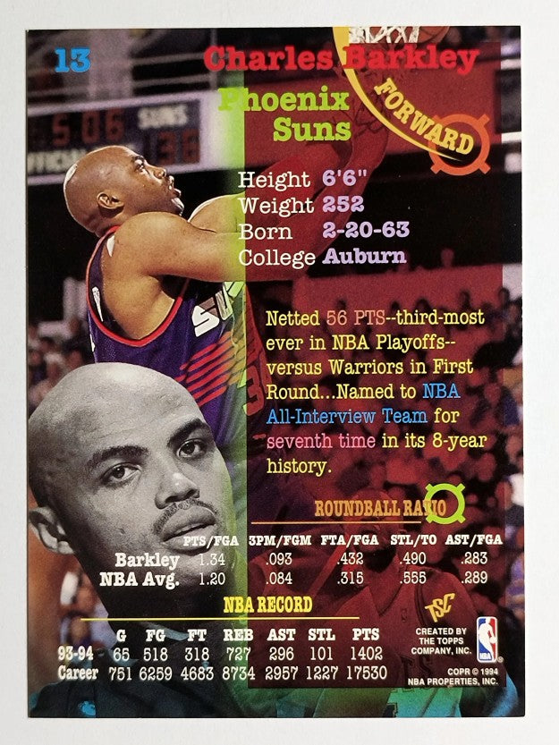1994-95 Stadium Club #13 Charles Barkley