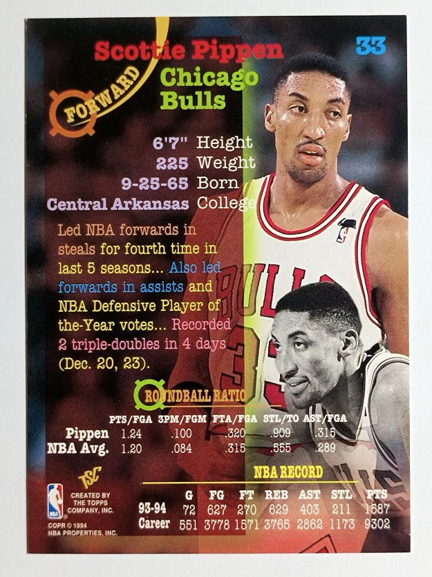 1994-95 Stadium Club #33 Scottie Pippen