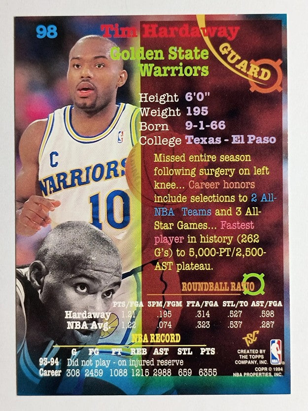 1994-95 Stadium Club #98 Tim Hardaway