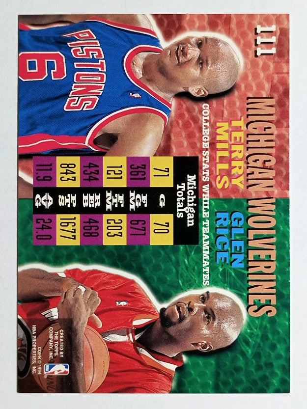 1994-95 Stadium Club #111 Terry Mills/Glen Rice