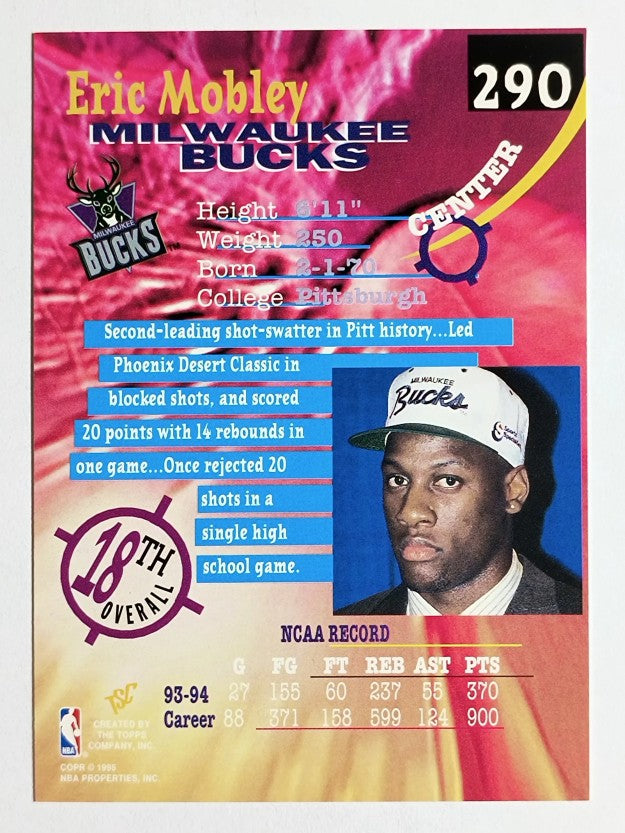 1994-95 Stadium Club #290 Eric Mobley RC