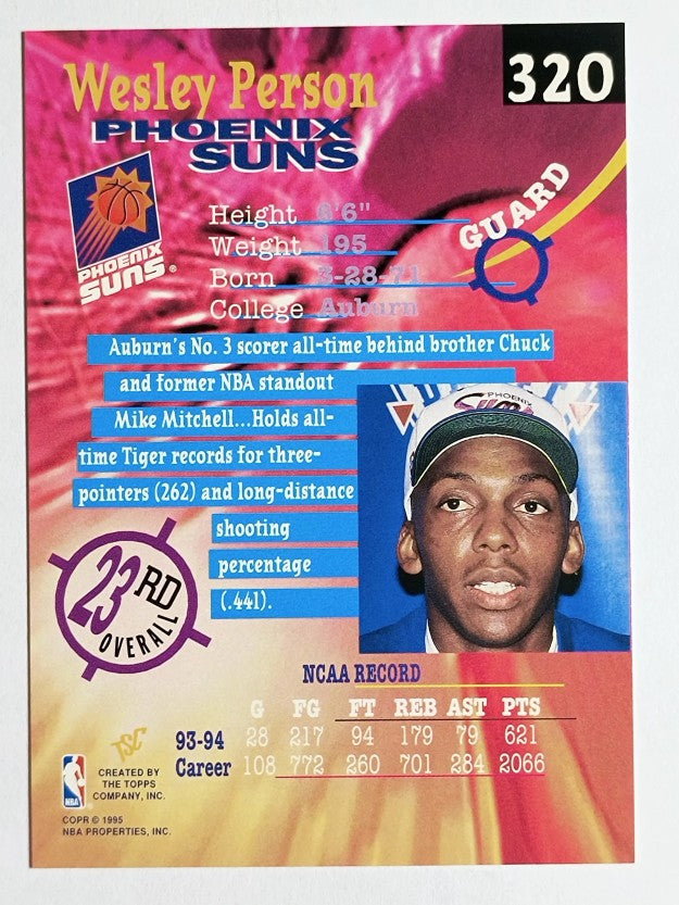 1994-95 Stadium Club #320 Wesley Person RC