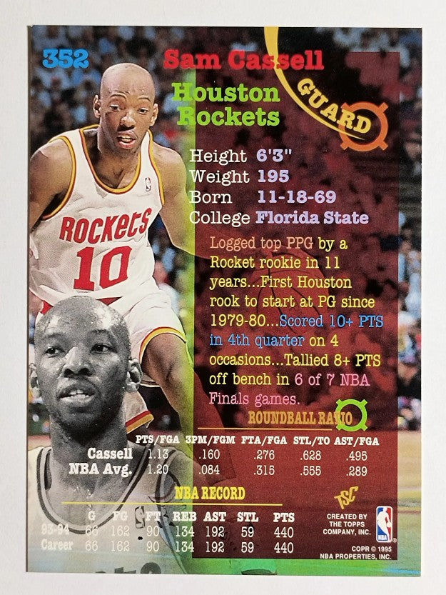 1994-95 Stadium Club #352 Sam Cassell