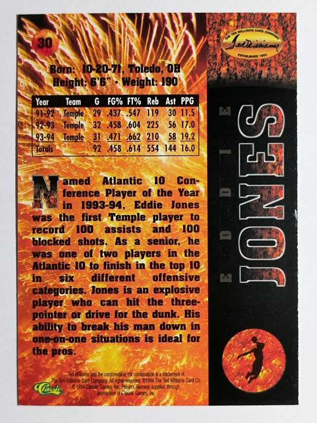 1995 Ted Williams #30 Eddie Jones