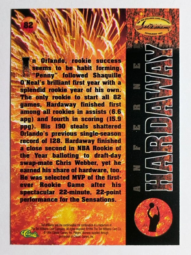 1995 Ted Williams #82 Anfernee Hardaway FLB