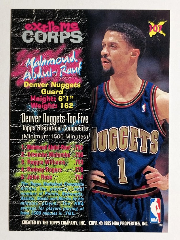 1995-96 Stadium Club #107R Mahmoud Abdul-Rauf EC Red