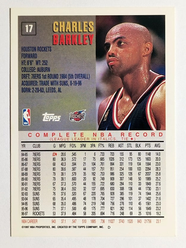 1997-98 Topps #17 Charles Barkley (NM)