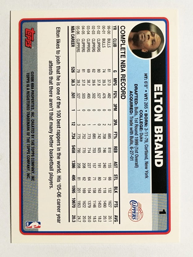 2006-07 Topps #1 Elton Brand