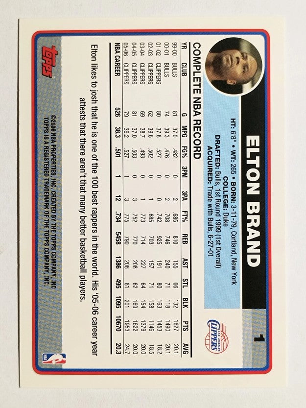 2006-07 Topps #1 Elton Brand