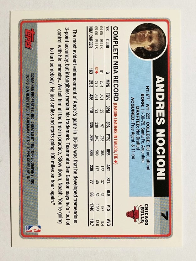 2006-07 Topps #7 Andres Nocioni