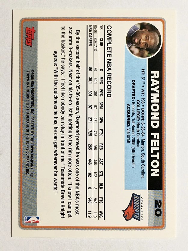 2006-07 Topps #20 Raymond Felton