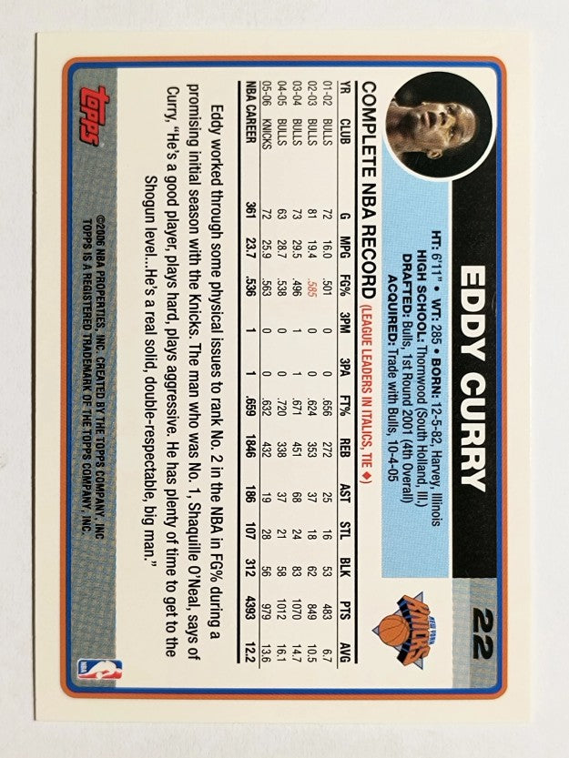 2006-07 Topps #22 Eddy Curry