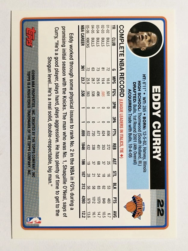 2006-07 Topps #22 Eddy Curry