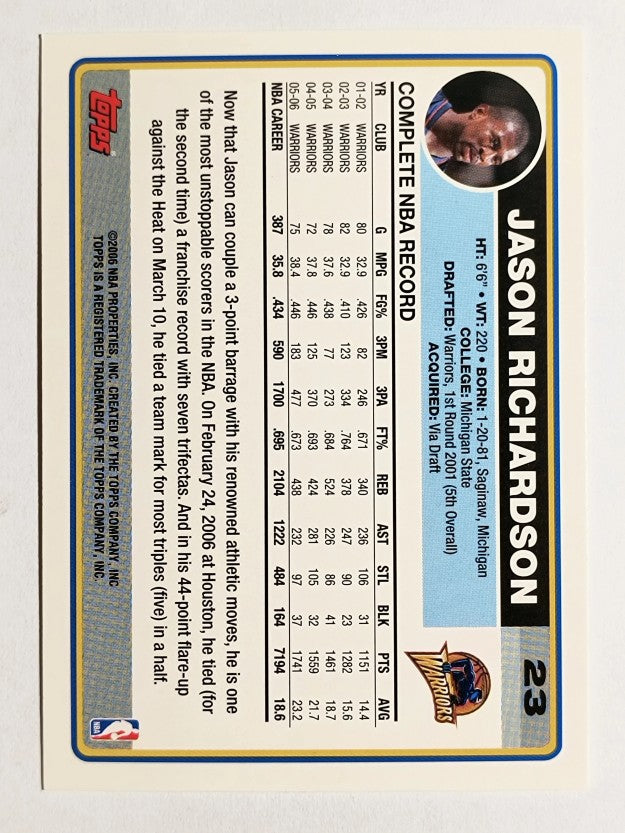2006-07 Topps #23 Jason Richardson