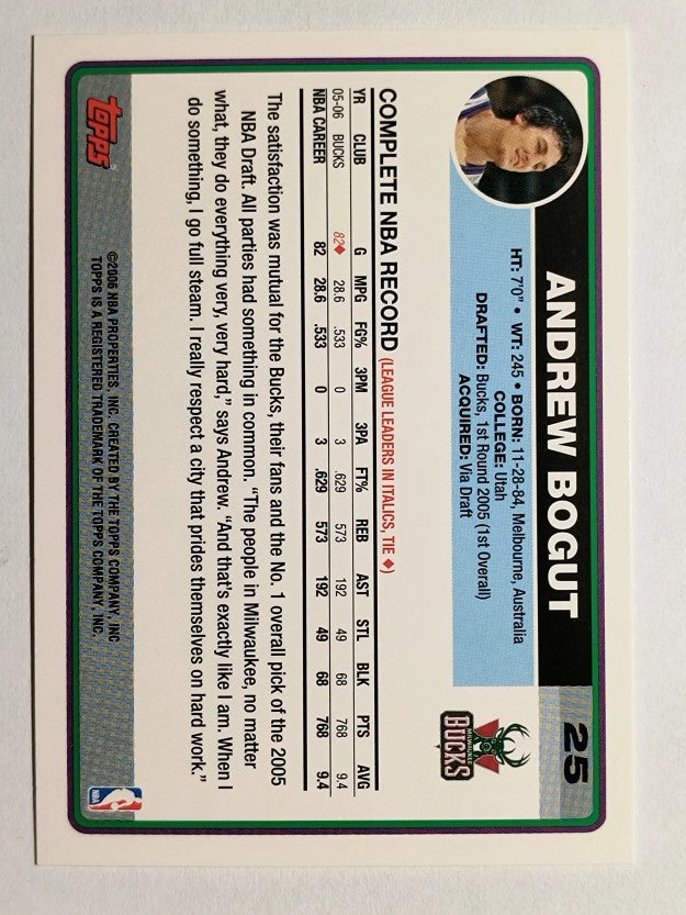2006-07 Topps #25 Andrew Bogut